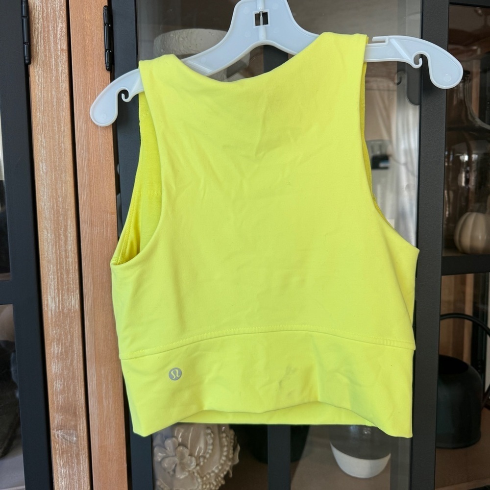 Lululemon Wunder Train Tank Top Electric Lemon neon highlighter sports bra crop